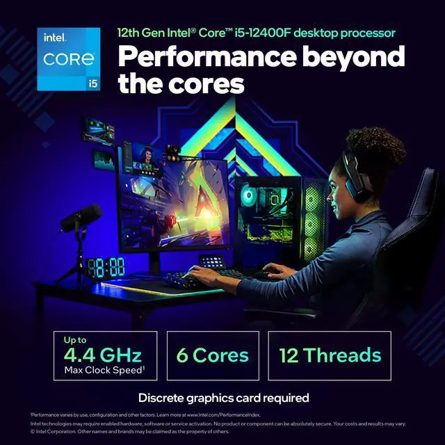Alt view image 3 of 5 - Intel Core i5-12400F Alder Lake CPU LGA 1700 2.5 GHz 6-Core 65W 18MB Cache Desktop Processor