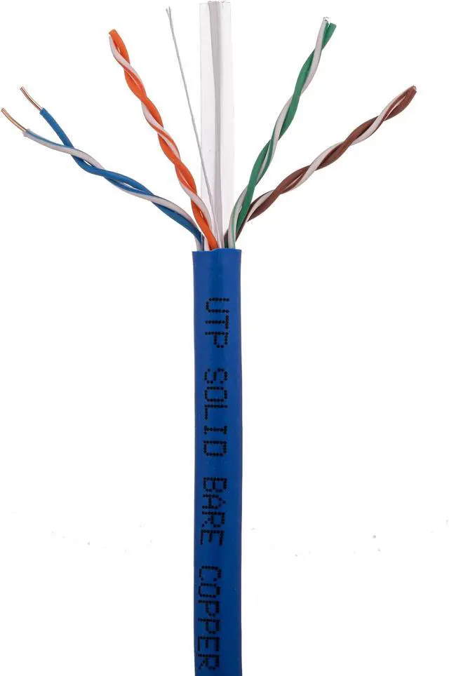 Alt view image 2 of 5 - Cables Direct Online Blue Cat6 Cable 1000ft Solid Bare 23AWG Copper Wire Riser CMR Bulk Ethernet Cable  550MHz PoE++ (4PPoE) UTP