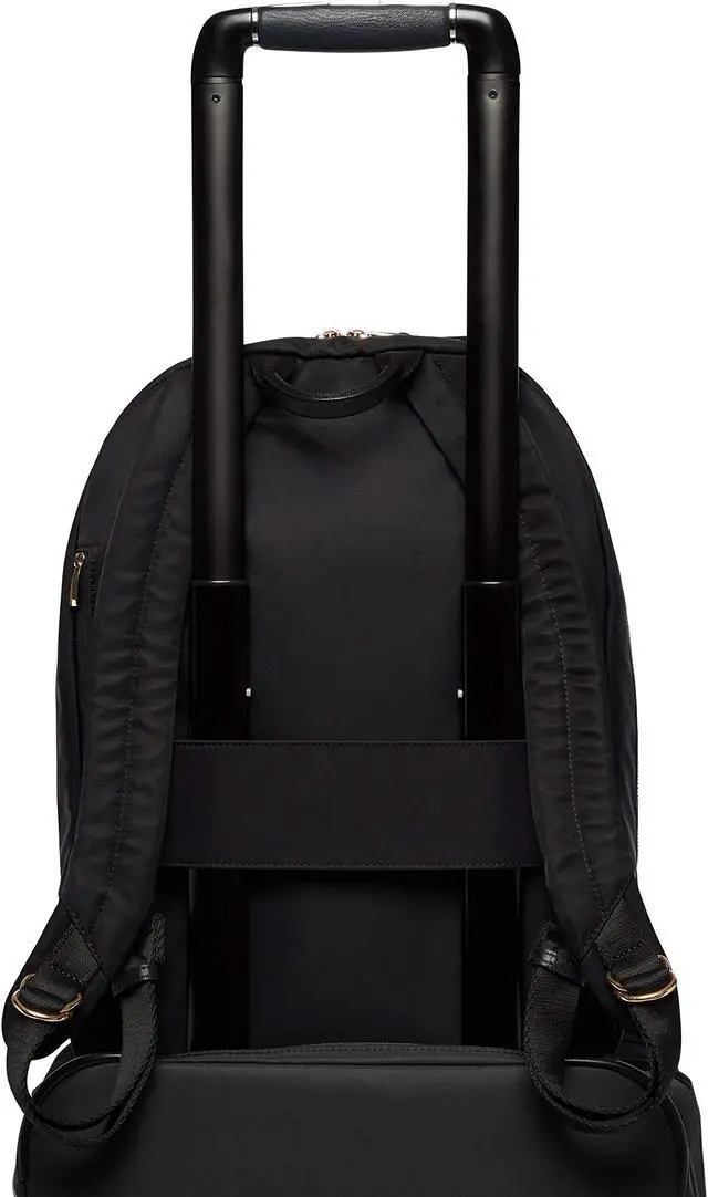 Alt view image 4 of 5 - KNOMO Beauchamp Women's 14" Laptop Bag Computer Backpack Bookbag for Work, College, Travel Daypack Purse, Black, Golden Zip