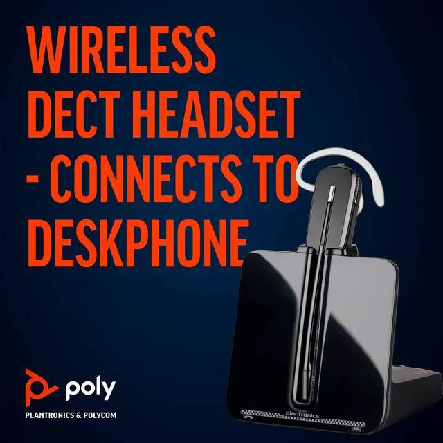 Alt view image 2 of 5 - Plantronics - CS540 Wireless DECT Headset (Poly) - Single Ear (Mono) Convertible (3 wearing styles) - Connects to Desk Phone - Noise Canceling Microphone