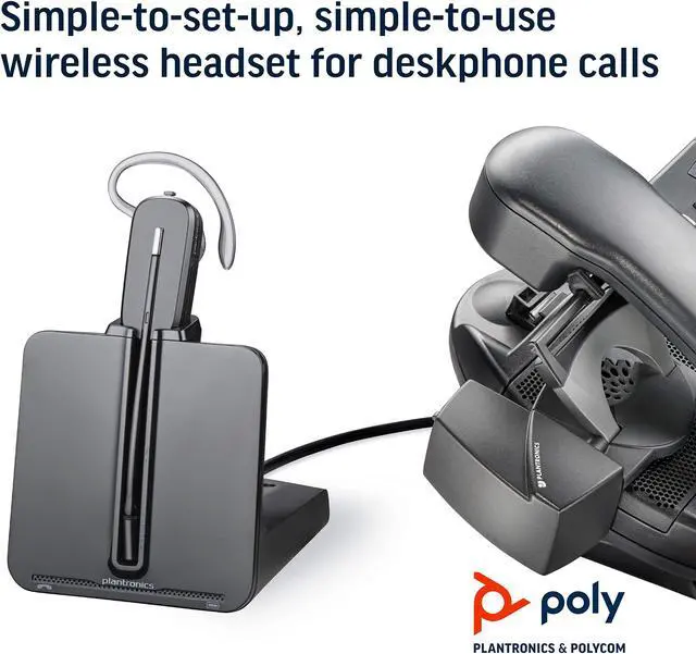 Alt view image 3 of 5 - Plantronics - CS540 Wireless DECT Headset (Poly) - Single Ear (Mono) Convertible (3 wearing styles) - Connects to Desk Phone - Noise Canceling Microphone