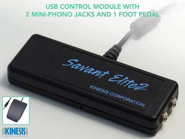 Alt view image 2 of 5 - Kinesis Savant Elite2 Programmable USB Foot Switch (2 Port Control Module and Single Pedal)