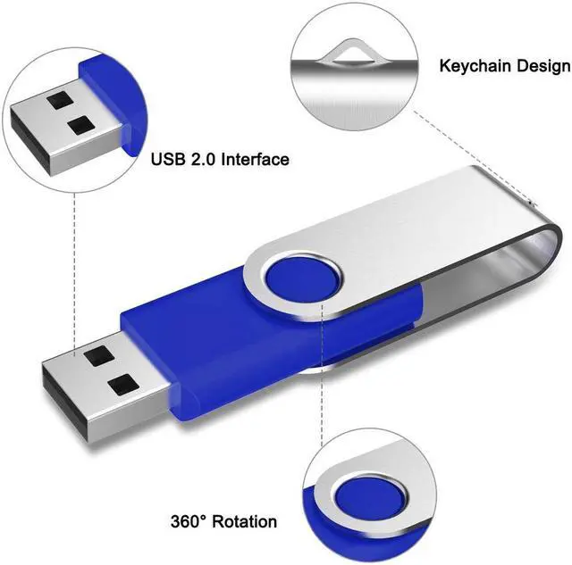 Alt view image 2 of 5 - Aiibe 16 GB Flash Drive Bulk USB Flash Drive 16GB 50 Pack USB 2.0 Thumb Drives Memory Stick USB Drive 16GB, Blue