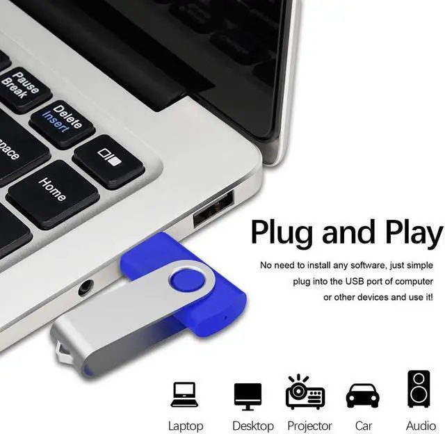 Alt view image 3 of 5 - Aiibe 16 GB Flash Drive Bulk USB Flash Drive 16GB 50 Pack USB 2.0 Thumb Drives Memory Stick USB Drive 16GB, Blue