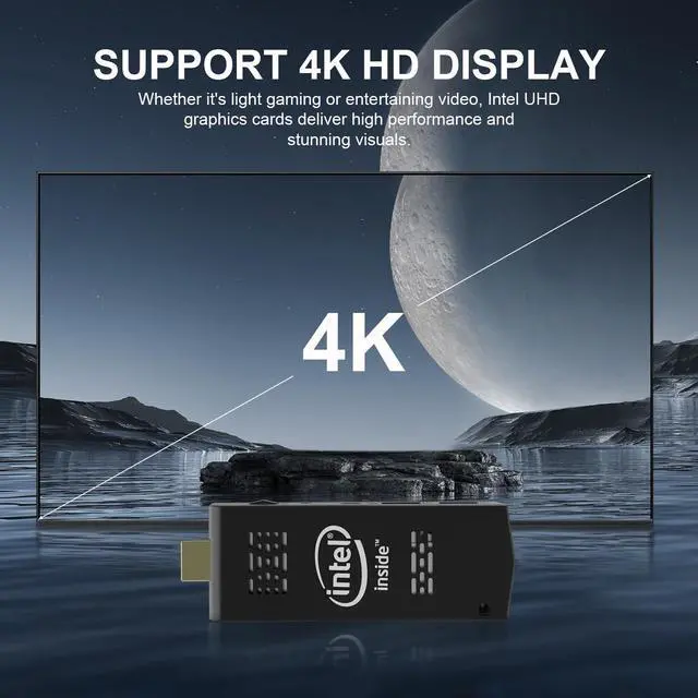 Alt view image 2 of 5 - ALADAWN PC Stick Mini PC Stick with Intel Atom Z8350 & Windows 10 Pro,Mini PC 4GB RAM 128GB ROM,Intel pc Stick Support Auto Power on,HD 4K on Business Office Industrial IOT Media Home