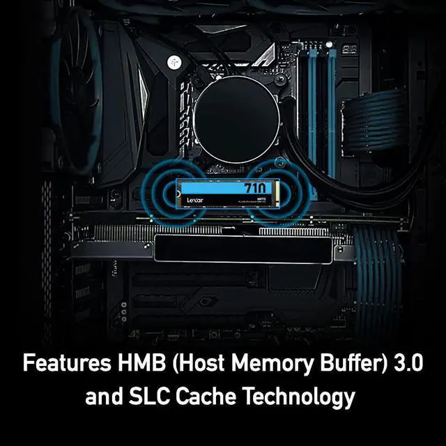 Alt view image 3 of 5 - Lexar 2TB NM710 SSD PCIe Gen4 NVMe M.2 2280 Internal Solid State Drive, Up to 4850/4500 MB/s Read/Write (LNM710X002T-RNNNU)