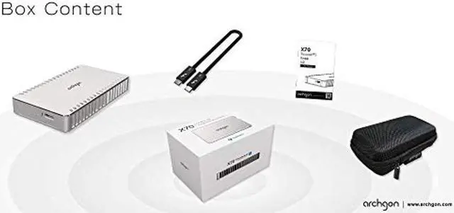 Alt view image 4 of 5 - Archgon 480GB Thunderbolt 3 Certified Aluminum External NVMe SSD Portable PCIe Solid State Drive with Heatsink Inside Max. Speed up to Read 1600MB/s Write 1100MB/s Model X70 (480GB, Black)