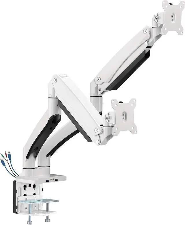 Main image of SIIG Dual Monitor Desk Mount, 17" to 35", USB 3.0 and Audio Extend Ports, Fits Two Flat/Curved Monitors, Load Bearing 33 lbs max Each, VESA 75x75 100x100, C-Clamp and Grommet Base (CE-MT3211-S1)