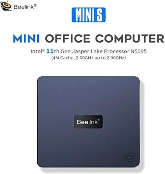 Alt view image 2 of 5 - Beelink New 11th Gen Intel 4-Cores N5095, Mini PC 8GB DDR4 RAM 256GB SSD, Mini Computer Dual HDMI 4K UHD/Gigabit Ethernet/Dual WiFi/BT/for Home/Office