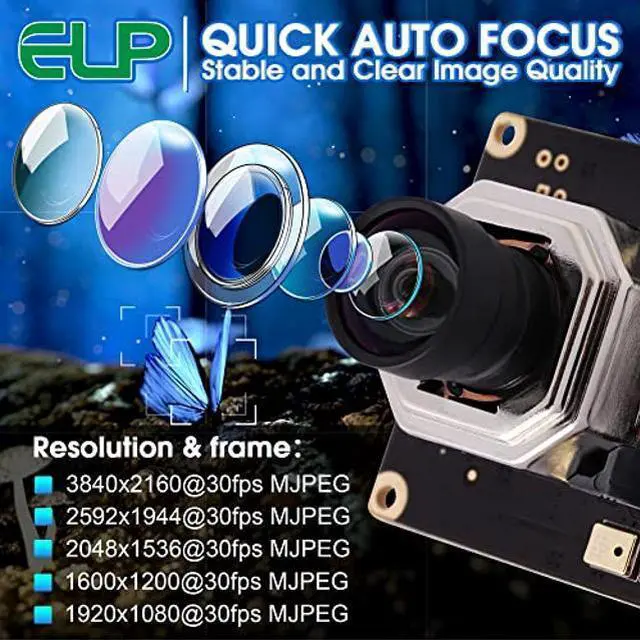 Alt view image 5 of 5 - 4K USB Camera Module Autofocus with Dual Microphone for Computer and Raspberry Pi Mini UVC USB2.0 Webcam Board 8mp Industrial Lightburn Camera IMX415 PC Camera Audio Video Web Camera for Laptop