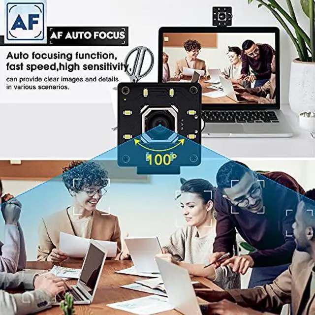 Alt view image 3 of 5 - ALPCAM USB Camera 4K Autofocus Webcam High Resolution UHD 2160P USB Camera with 8pcs IR LEDs,100degNo Distortion Lens Webcamera with IMX415 Sensor,30fps Plug and Play Web Cam for Video Conference