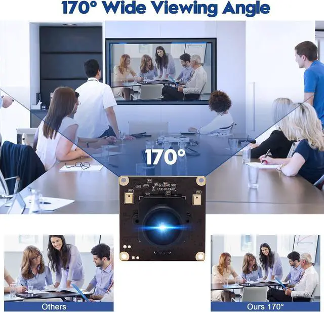 Alt view image 4 of 5 - ALPCAM 4K USB Camera Ultra HD 2160P Webcam with IMX317 Sensor, 170 Degree Fisheye Lens, Dual Microphone, Plug and Play for Windows/Mac/Linux/Raspberry Pi
