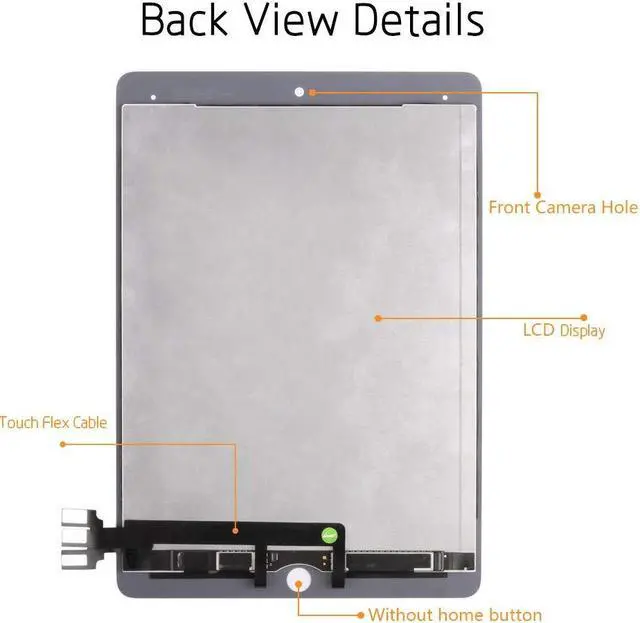 Alt view image 5 of 5 - A-MIND for iPad Pro 9.7 2016 A1673 A1674 A1675 LCD Display Touch Screen Assembly Replacement Parts, Tablet Front Panel & LCD Screen Repair,with Free Tool Set + Screen Protector (White)