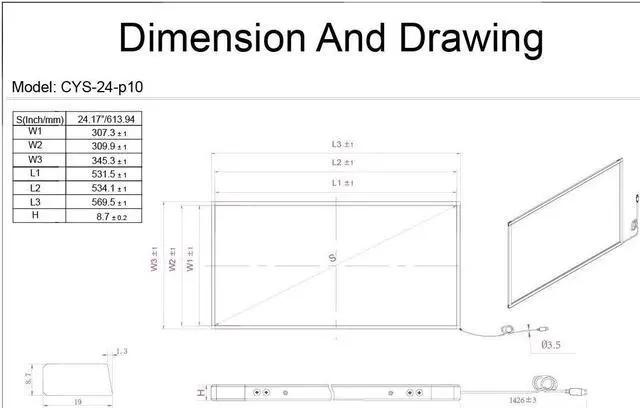 Alt view image 5 of 5 - Chengying 24 inch Multi-Touch 10 Point Infrared Touch Frame, ir Touch Panel, Infrared Touch Screen Overlay ...