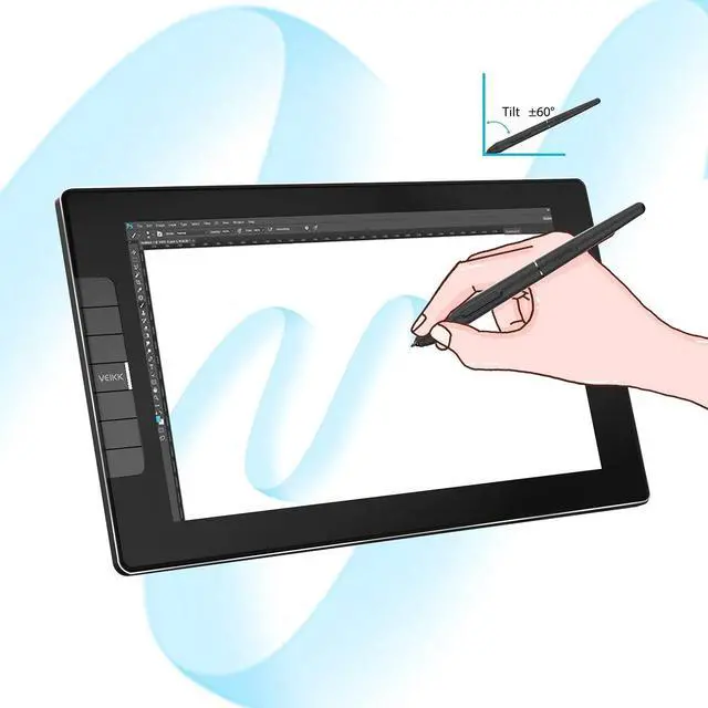 Alt view image 3 of 5 - VEIKK VK1200 Drawing Tablet with Screen 11.6 inch Full-Laminated Art Tablet Graphic Tablet with Screen with Tilt Function and Monitor Stand