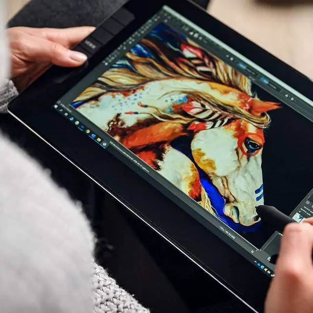 Alt view image 4 of 5 - VEIKK VK1200 Drawing Tablet with Screen 11.6 inch Full-Laminated Art Tablet Graphic Tablet with Screen with Tilt Function and Monitor Stand