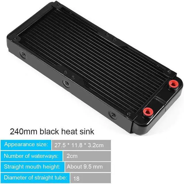 Alt view image 3 of 5 - DIY 240mm Water Cooling Kit, DIY 240mm Cooler CPU/GPU Block Pump Reservoir with LED Fan Heat Sink Computer Water Cooling Connectors Kit, Liquid CPU Cooler Kit