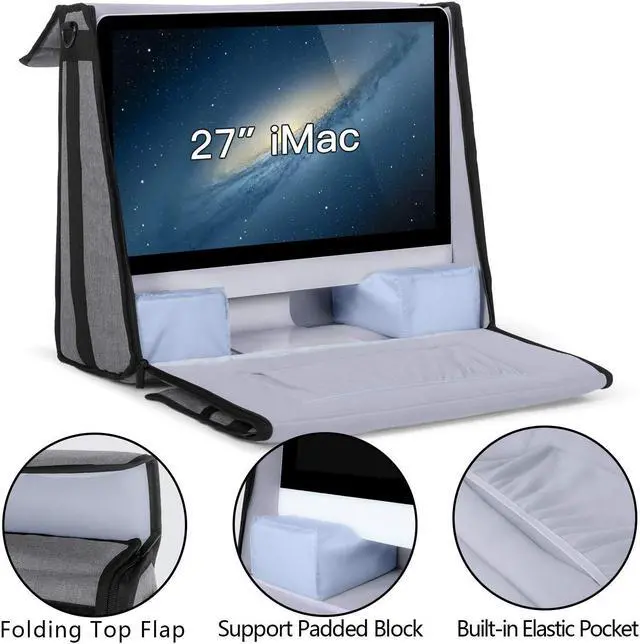 Alt view image 3 of 5 - Damero Carrying Tote Bag Compatible with Apple 27" iMac Desktop Computer, Travel Storage Bag for iMac 27-inch and Other Accessories, Gray