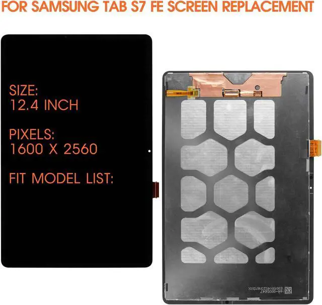 Alt view image 2 of 5 - for Samsung Galaxy Tab S7 FE Screen Replacement for Samsung Tab S7 FE LCD Display SM-T733 SM-T735 SM-T730 LCD Digitizer Assembly Repair Part with Tools
