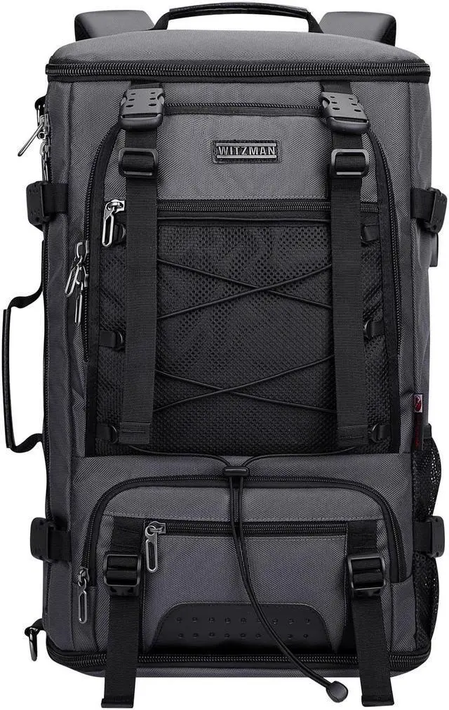 Alt view image 2 of 5 - WITZMAN Travel Backpack for Men Large Carry-on Convertible Shoulder Rucksack with Shoe Compartment Fit 17 Inch Laptop(B689 Silvery Grey)