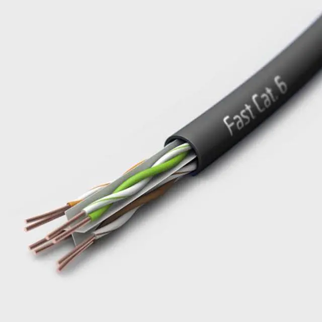 Alt view image 3 of 5 - fast Cat. Cat5e Outdoor 500ft, Waterproof Direct Burial Rated CMX, 24AWG Solid Bare Copper, 350MHz, PoE++ (4PPoE), UL Listed, Unshielded UTP, Direct Burial Cat5e Bulk Ethernet Cable - Black