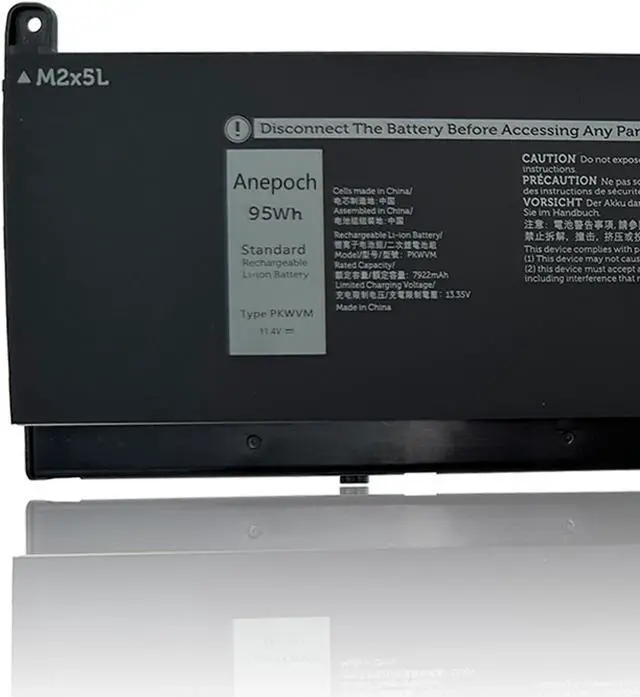 Alt view image 5 of 5 - Anepoch PKWVM Laptop Battery Replacement for Dell Precision 7550 7750 7760 7560 Series Laptop C903V CR72X 0CR72X 0447VR 068N03 11.4V 95Wh 7922mAh 6-Cells