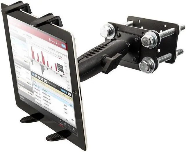 Alt view image 2 of 5 - ARKON Mounts - Front Guard Mount with Tablet Holder | Forklift Accessories | Forklift Tablet Mount | Effortless Installation | Industrial Strength | Fits iPad and Samsung Tablets