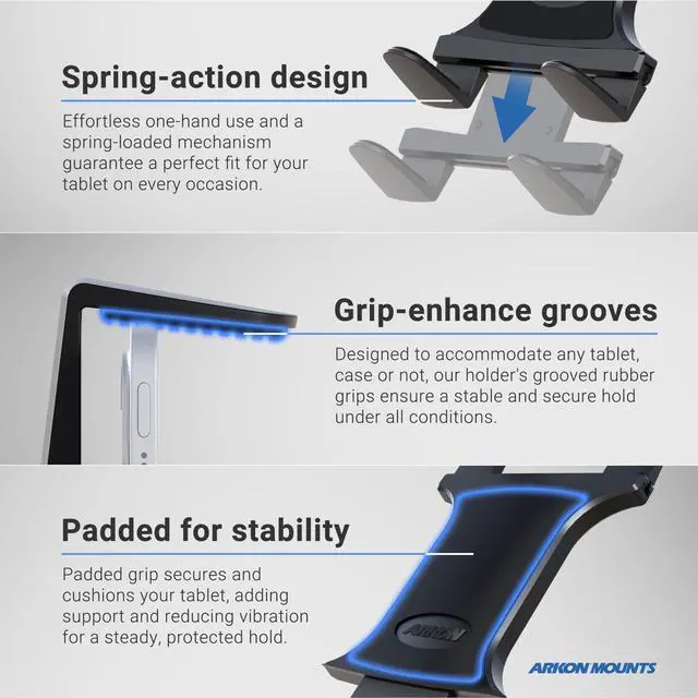 Alt view image 3 of 5 - ARKON Mounts - Front Guard Mount with Tablet Holder | Forklift Accessories | Forklift Tablet Mount | Effortless Installation | Industrial Strength | Fits iPad and Samsung Tablets
