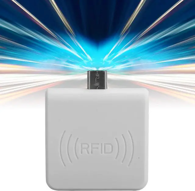 Alt view image 3 of 5 - Portable Phone RFID Readers, Micro USB UHF RFID Handheld Writer Reader, High Frequency RFID ID Reader for Smartphone (White)