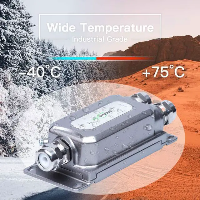 Alt view image 5 of 5 - FASTCABLING 90W Outdoor PoE Extender 2 Port, Industrial Grade, Repeat 328ft PoE for Mesh, High Power PTZ Cameras, IP67 Waterproof, Complete Metal Design