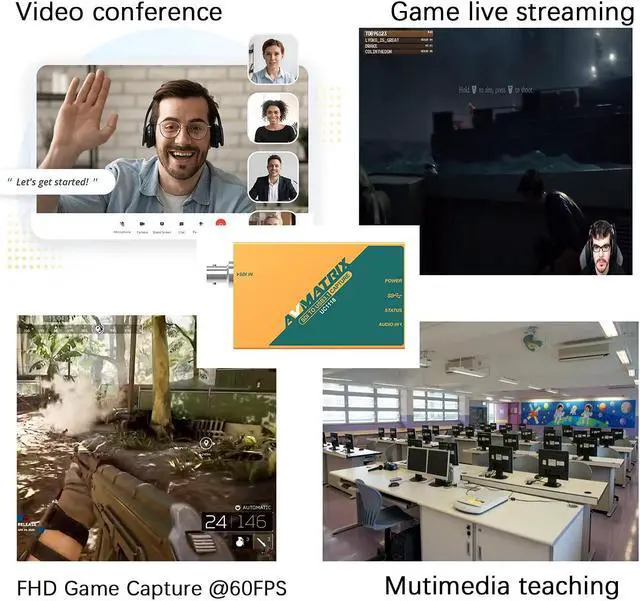 Alt view image 4 of 5 - AVMATRIX UC1118 SDI to USB 3.1/Gen1USB3.0 Powered USB3.1 Capture &Device - with High Definition 4K 1080P 60FPS