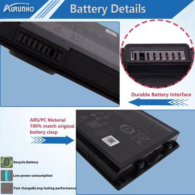 Alt view image 3 of 5 - AURUNHO XVJNP 6JRCP 06JRCP Laptop Battery Replacement for Dell Latitude 5430 7330 Rugged Extreme P148G P148G001 P149G P149G001 06JRCP M0TN3 0M0TN3 KD1CT 451-BCWQ 53.5Wh 4457mAh 11.4V