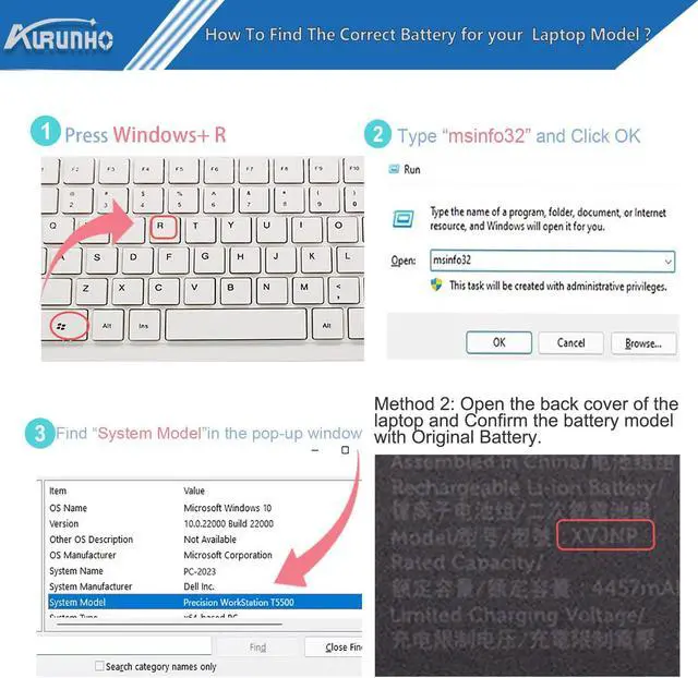 Alt view image 4 of 5 - AURUNHO XVJNP 6JRCP 06JRCP Laptop Battery Replacement for Dell Latitude 5430 7330 Rugged Extreme P148G P148G001 P149G P149G001 06JRCP M0TN3 0M0TN3 KD1CT 451-BCWQ 53.5Wh 4457mAh 11.4V