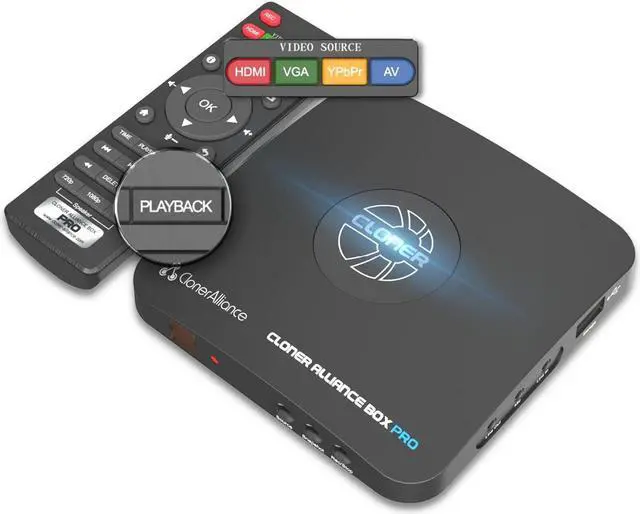 Main image of ClonerAlliance Box Pro, 1080p@60fps Video Recorder, DVR with HDMI Capture, Playback on TV. RCA/YPbPr/VGA to Digital Converter. Schedule Recording. No PC Required.