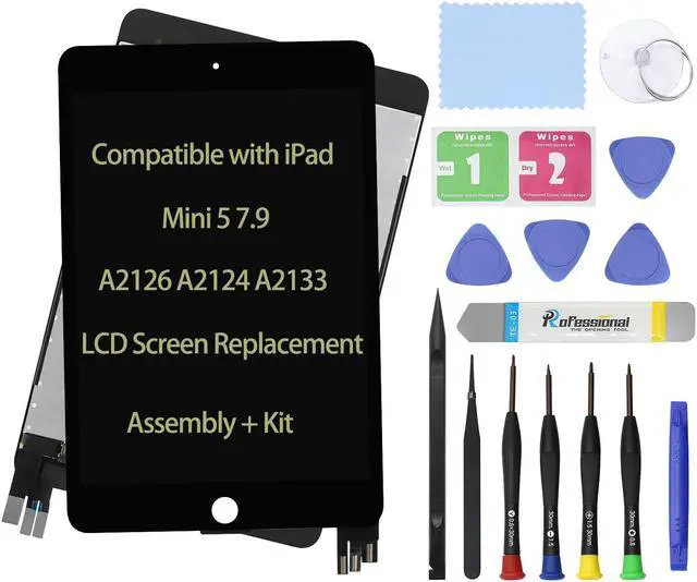 Main image of Daplinno 7.9" LCD Screen Replacement Compatible with iPad Mini 5 A2126 A2124 A2133 Display LCD Assembly and Glass Touch Digitizer Premium Repair Kit + Sleep/Wake Sensor (Black)