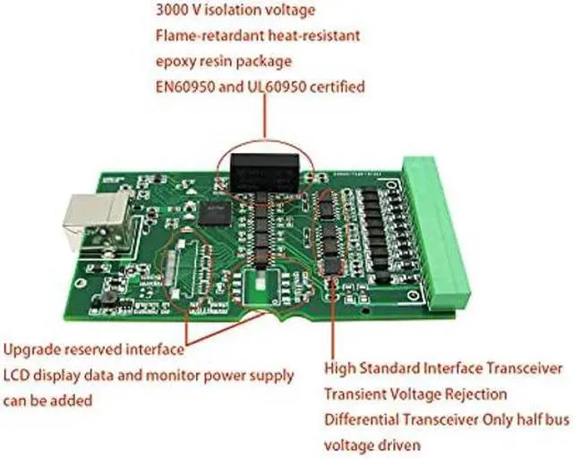 Alt view image 2 of 4 - BUELEC Industrial High Speed USB to RS232/RS485/RS422/TTL 4 in 1 Converter,Magnetic Isolated,Built-in 3000V Dual Isolation Power Module,Two-Way Independent Data Transmission,FT4232 Chipset