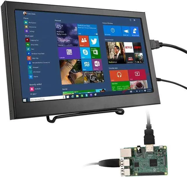 Alt view image 2 of 5 - Portable 11.6 Inch Monitor 16:9 Display 1920x1080 Full HD, 170° Widescreen Gaming Monitor with HDMI, VGA, Builtin Speakers, 3.5mm o Port, for Raspberry PS3