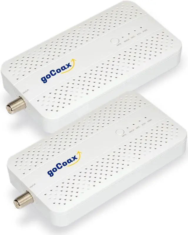 Main image of goCoax MoCA 2.5 Adapter with 2.5GbE Ethernet Port. MoCA 2.5. 1x 2.5GbE Port. Provide 2.5Gbps Bandwidth with existing coaxial Cables. White(2-Pack, MA2500D)