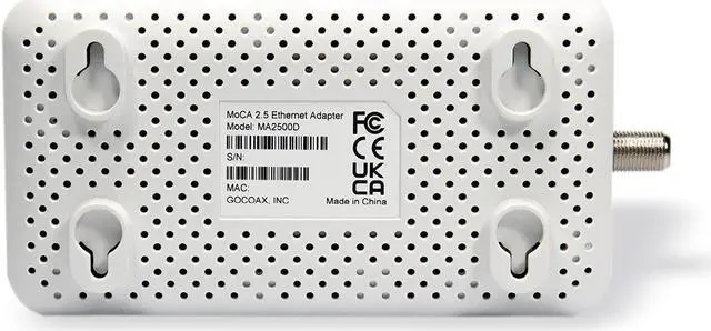 Alt view image 5 of 5 - goCoax MoCA 2.5 Adapter with 2.5GbE Ethernet Port. MoCA 2.5. 1x 2.5GbE Port. Provide 2.5Gbps Bandwidth with existing coaxial Cables. White(2-Pack, MA2500D)