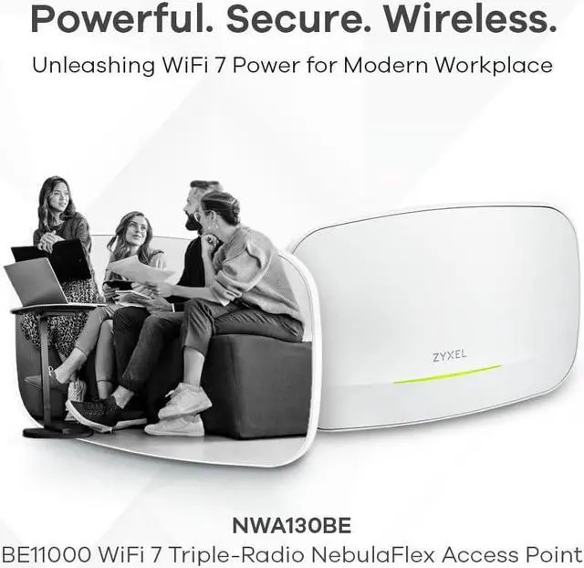 Alt view image 5 of 5 - Zyxel WiFi 7 BE11000 Wireless MultiGig Pro Access Point | 2 x 2.5Gb Ethernet | Tri-Band Operation | Mesh and PTP Bridge | Cloud, App, Direct or Controller Management | POE+ | NWA130BE