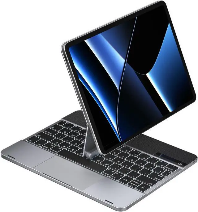 Main image of doqo Keyboard case for iPad Air 11(M2) 2024,Air 5th,4th and iPad Pro 11(4th,3rd,2nd,1st Gen) with Touchpad Backlit,360deg Rotatable,Slim Metal Magnetic Floating Cantilever Stand