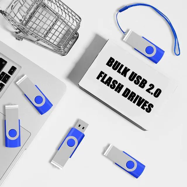 Alt view image 5 of 5 - 16GB Bulk Flash Drives 50 Pack EASTBULL USB Flash Drives Pack USB 2.0 Thumb Drives Bulk Swivel USB Drives Bulk with Strings (16GB-Blue)