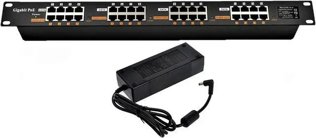 Main image of PoE Texas GPOE-16A-48v120w | Passive 802.3af Power Over Ethernet Injector for 16 PoE Cameras, IP Phones, WiFi Access Points and More | Includes 48 Volt Power Supply