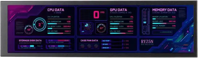 Main image of Heayzoki 8.8 Inch Screen Computer Temp Monitor, PC Sensor Panel Display, USB Mini Screen PC CPU GPU Data Monitor for AIDA64, for Raspberry for for Linux (Black)