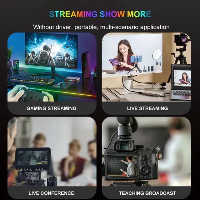 Alt view image 5 of 5 - MICHENSEN 1080p120 Gaming Capture and Recording, UHD 4K30 Video Capture Card HDR Support and 4K60 Video Loop Out for Xbox One, Xbox Series X | S, PS4/5, Nintendo Switch, Stream Deck- T800 Live Gaming