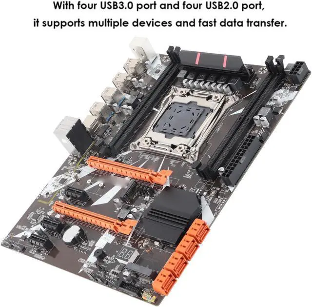 Alt view image 4 of 5 - X99 LGA2011-3 DDR4 Computer Motherboard Mainboard, LGA2011 V3 Gaming Motherboard with NVME M.2, Four Channels DDR4 ECC/REG i7 Processor