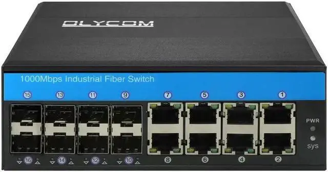 Alt view image 2 of 5 - OLYCOM POE Switch 8 Port Managed Outdoor Switch L2 10/100/1000M 8 Port SFP with Din Rail Mounted Vlan QoS STP/RSTP