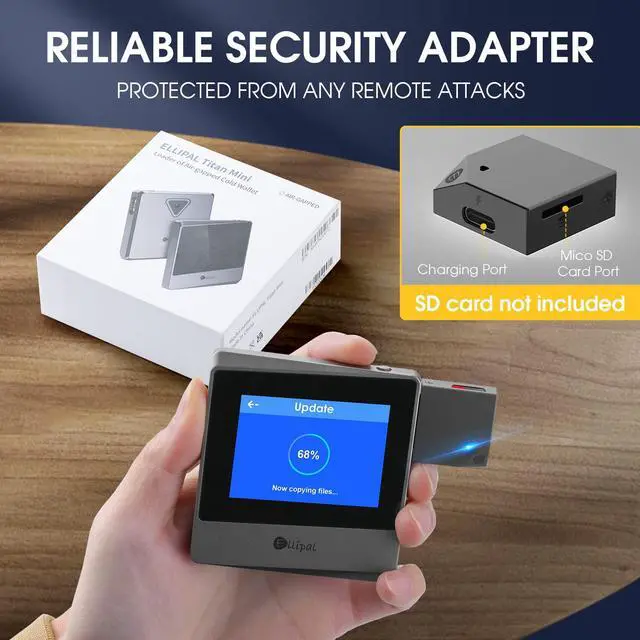 Alt view image 4 of 5 - ELLIPAL Hardware Wallet, Air-gapped & Internet Isolated Security Crypto Wallet Titan Mini, 10000 coins &Token, Anti-Disassemble &Tamper Cold Wallet, Cold Storage for BTC/XRP/ETH/XLM/USDT/LTC