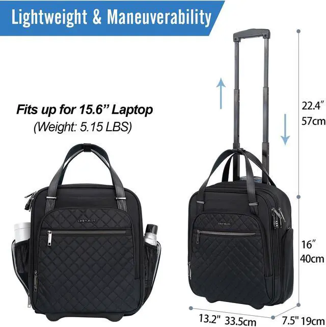 Alt view image 3 of 5 - EMPSIGN 16" Underseat Carry On Wheeled&EMPSIGN Laptop Backpack for Women 17 Inch Travel Backpack Black