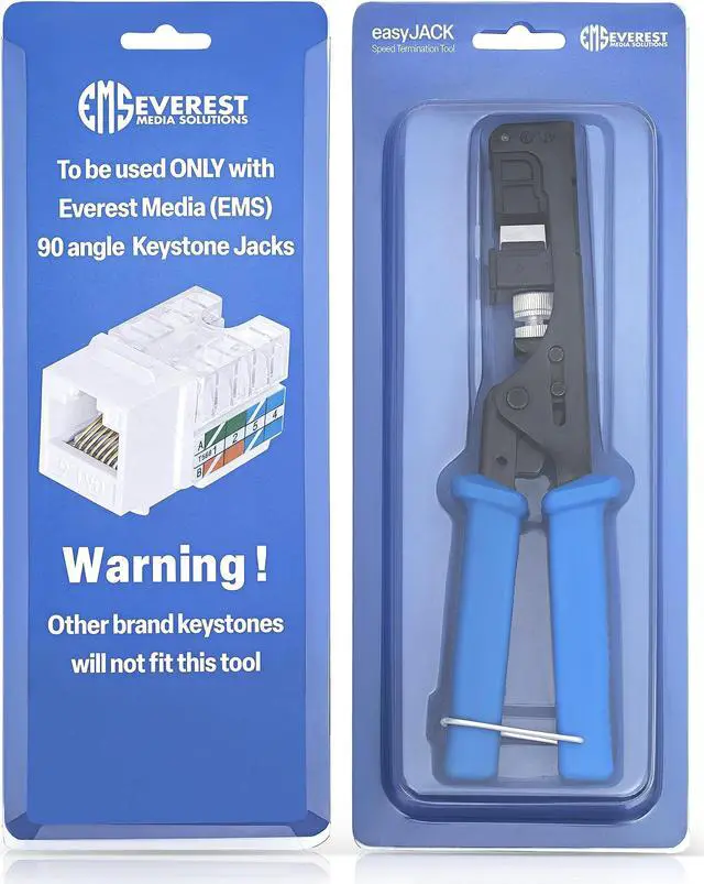 Alt view image 2 of 5 - Everest Media Solutions Bundle - 2 Items: easyJACK - Speed Termination Tool + 50 Pack of RJ45 CAT6 UTP Keystone Jacks - Blue